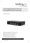 StarTech.com 4 Port High Resolution USB DVI Dual Link KVM Switch with Audio