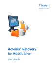 Acronis Recovery MS SQL Server