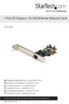 StarTech.com 1 Port PCI Express 10/100 Ethernet Network Interface Adapter Card