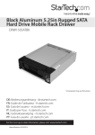 StarTech.com Black Aluminum 5.25in Rugged SATA Hard Drive Mobile Rack Drawer