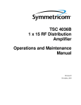 TSC 4036B 1 x 15 RF Distribution Amplifier Operations and