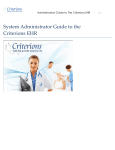 System Administrator Guide to the Criterions EHR