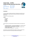 Support Note #120011 Symbol MC3000 Operating Instructions