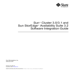 Sunâ—¢ Cluster 3.0/3.1 and Sun StorEdgeâ—¢ Availability Suite