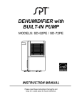 Sunpentown SD72PE 70 PintDehumidifier User