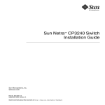 Sun Netra CP3240 Switch Installation Guide