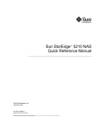 Sun StorEdge 5210 NAS Quick Reference Manual