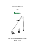 Sunlawn BTE-1 Cordless Lawn Trimmer Manual