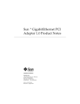 Sun Gigabit Ethernet PCI Adapter 1.0 Product Notes