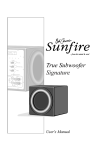 Sunfire True Subwoofer Signature Owner`s manual