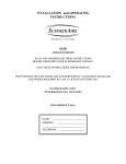INSTALLATION and OPERATING INSTRUCTIONS SUMMERAIRE