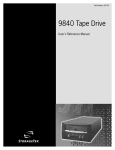 9840 Tape Drive User`s Reference Manual