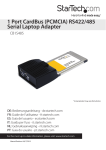 1 Port CardBus (PCMCIA) RS422/485 Serial Laptop