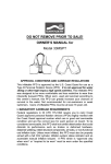 DO NOT REMOVE PRIOR TO SALE! OWNER`S MANUAL