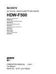 Sony HDW-F500 Manual