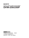 Sony DVW-250 Manual