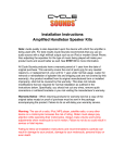Installation Instructions Amplified Handlebar Speaker Kits