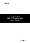 VGN-S600 Series - Manuals, Specs & Warranty