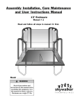 Assembly Installation, Care Maintenance and User Instructions