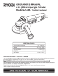 OPERATOR`S MANUAL 4 in. (100 mm) Angle Grinder