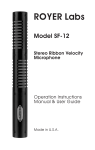 ROYER Labs Model SF-12 Stereo Ribbon Velocity