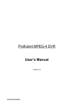 Proficient MPEG-4 DVR User`s Manual