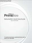 PrimeAire PA7010E 70-Pint Dehumidifier Owners Manual | Sylvane