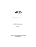 MP20 Owner`s Manual