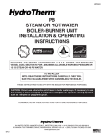 pb steam or hot water boiler-burner unit installation & operating