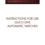 INSTRUCTIONS FOR USE GUCCI DIVE WATCHES