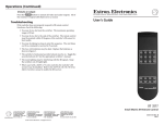 IR 501 User`s Guide - Extron Electronics
