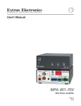 MPA 401-70V User`s Manual