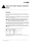 Alpine DC Power Supply Installation Notes