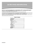 ELECTRIC RANGE USER INSTRUCTIONS