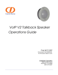 VoIP V2 Talkback Speaker Operations Guide - USA-VOIP