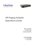 SIP Paging Adapter Operations Guide
