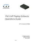 PoE VoIP Paging Gateway Operations Guide