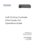 VoIP V3 Zone Controller 4-Port Audio Out Operations