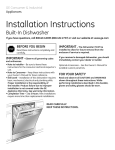 Built-In Dishwasher Installation Instructions