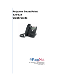 Polycom SoundPoint 320/321 Quick Guide