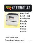 Cookshack Pellet Fired Charbroiler Models: CB012 CB024 CB036