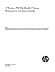 HP ProLiant ML350e Gen8 v2 Server Maintenance and Service Guide