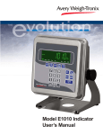 Model E1010 Indicator User`s Manual - Avery Weigh