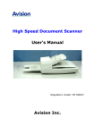 High Speed Document Scanner User`s Manual
