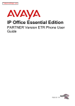 Avaya IP Office Essential Edition Partner Version ETR Phone User