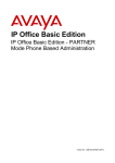 IP Office Basic Edition - PARTNER Mode Phone Admin