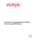 Job Aids for Field Replacable Units for the Avaya S8510 Server