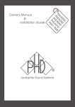 PHD manual-20100527 - PHD Audiophile Sound System