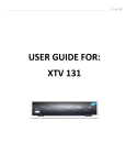 USER GUIDE FOR: XTV 131 - Arabic IPTV Technology