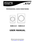 Subwoofer User Manual (for SUB12.D and SUB15.D)